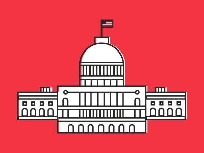 Capitol Hill america architecture capitol graphic design illustration illustrator line line art offset united states washington