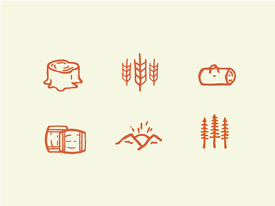 Beard Supply Icons art beard design graphic handmade icons illustration mountain nature oil vector vintage