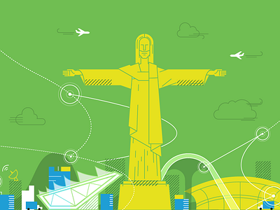 Cisco Olympics Illustration - Rio de Janeiro art christ city connection design direction graphic olympics redeemer rio the vector