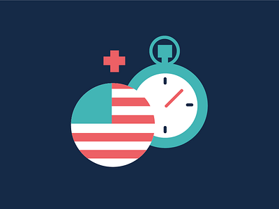 Time is Running Out america art clock design flag graphic health illustration simple time vector watch