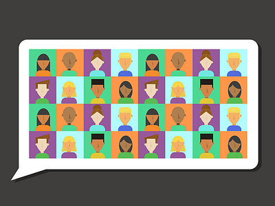 Crowdsourcing character comment communication crowd data diversity idea people sourcing speech bubble vector