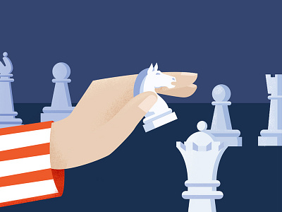A Game of Chess america art business chess chessboard editorial flat graphic illustration illustrator king knight minimal strategy texture vector