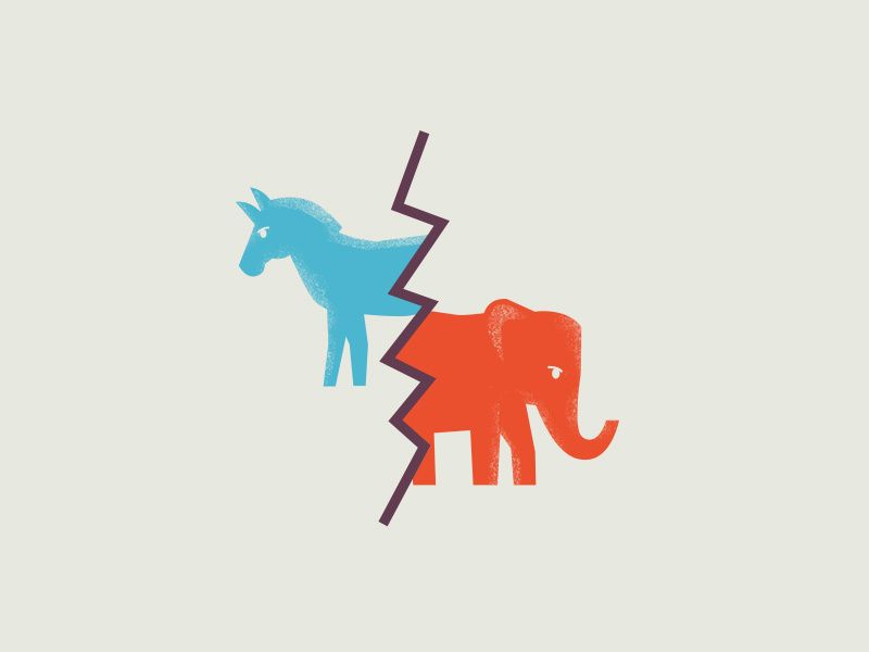 Political Divide democracy democrat politics art direction texture illustrator flat business minimal geometric america design graphic editorial art vector illustration