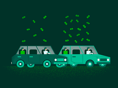 Uber Pay Inequality business car design flat illustration minimal money texture vector