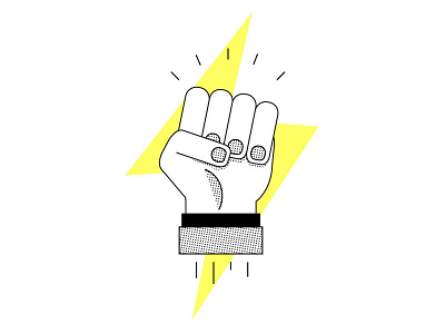 Hello Dribbble ! first fist icon line pattern shot yellow