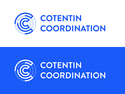 Cotentin Coordination logotype blue blueprint c letter logo logotype transparency