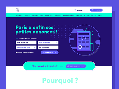 Website - La petite merveille blue dark form green hand line neon purple seach webdesign website