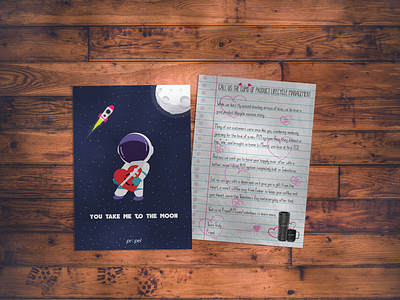 Valentines Direct Mailer design mailer rocket ship space valentines