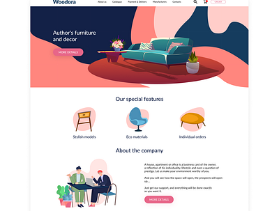 Design concept «Woodora» concept design concept figma illustrator shop ui ui design uidesign uiux web web design webdesign website website design