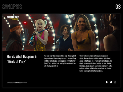 BIRDS OF PREY concept design figma films redesign ui ui design uidesign uiux web website