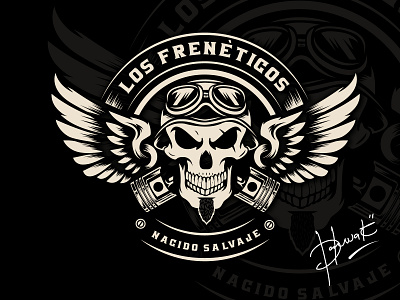 Los Frenéticos MC construction logo motorcycle club t shirt logo design