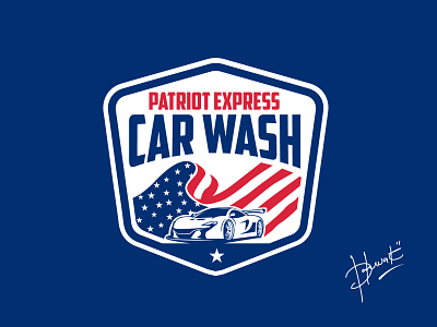 Patriot Express Car Wash automotive logo car wash logo logo