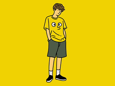 Man Illustration illustration man tshirt yellow