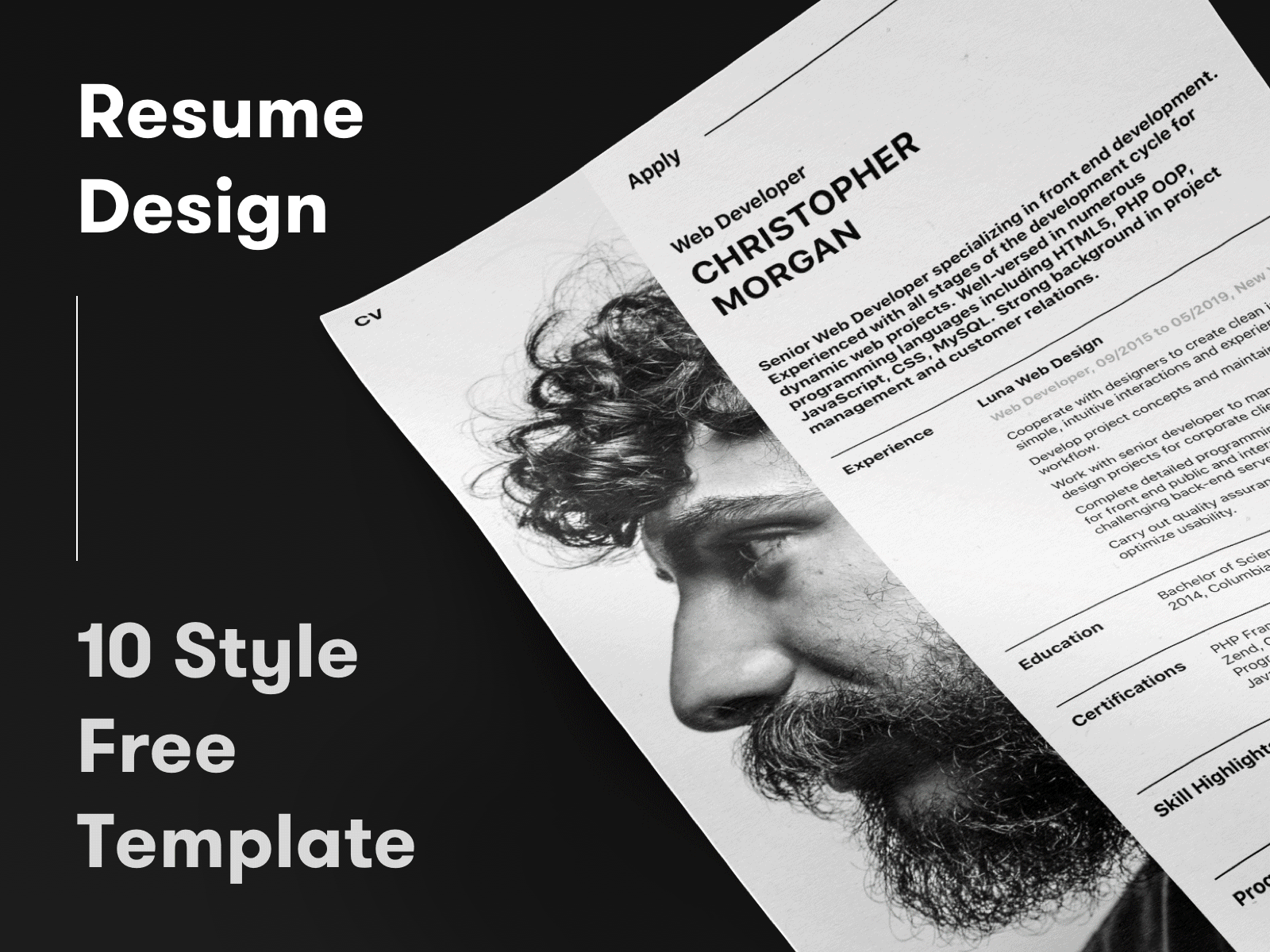 Resume Design - 10 Style Free Template adobe xd adobexd cv free resume resume cv sketch template xd