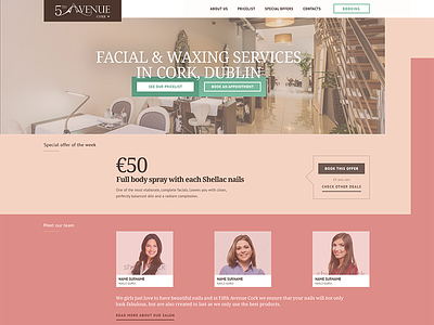 5th Avenue - website redesign beauty cork flat nail salon vintage waxing