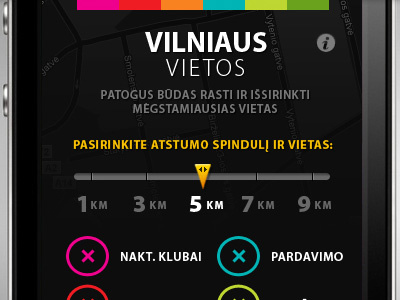 Vilniaus Vietos - old iOS application application design black colors iphone ui