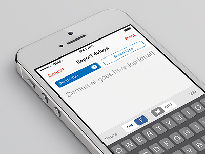 Simple iOS Add Report form add report comment ios iphone line sharing station trafi train transport waterloo