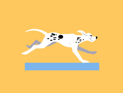 Running dog 2d activities animal animation art blue character clean design dog flat fun funny graphic illustration minimal run vector walk cycle yellow