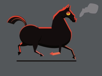 Black horse 2d 2d art animation art black design flat funny gothic graphic horse illustration joke minimal vector