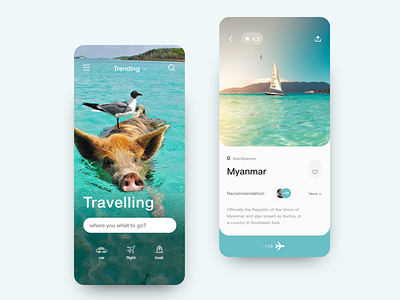 Travel ui 应用 清洁 草图 设计