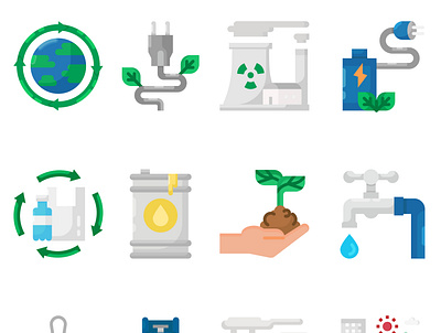 Ecology Icons design ecology green green engery icon illustration mobile app smartphone vector website