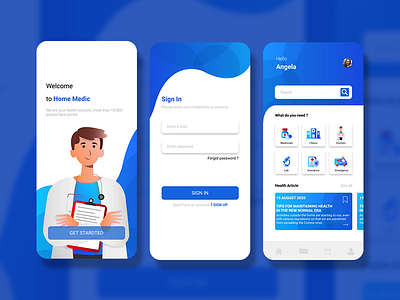 HOME MEDIC APP app design illustraion ios app iphone app login screen profile design profile page ui uiux uiuxdesign ux