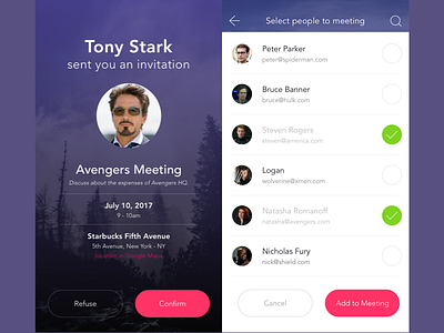 Avengers Meeting App