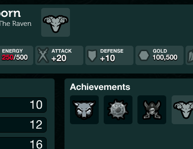 Selectable achievements