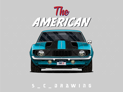 American muscle car automotive automotive design car design car drawing car illustration cartoon car design vector car vector illustration vectorart