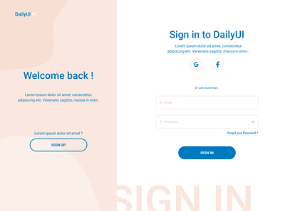 DailyUI#1 Signin design light ui signin ui