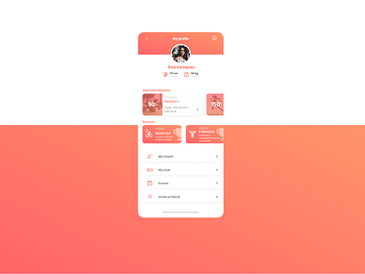 DailyUI#6 User Profile app coaching daily 100 challenge dailyui design gradient light ui profile page ui workout workout app