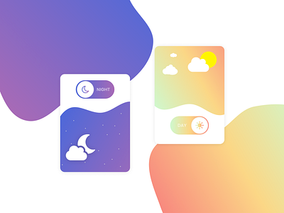 DailyUI#15 On/Off Switch button daily 100 challenge dailyui dark ui day design gradient light ui night on off switch switch button ui
