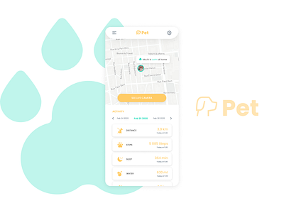 DailyUI#20 Location Tracker app daily 100 challenge dailyui design dog dog app light ui location location app location tracker pet pet app ui