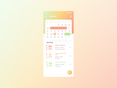 DailyUI#38 Calendar