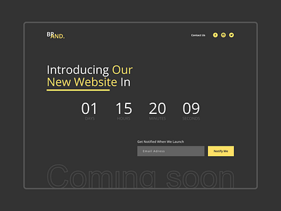 DailyUI#48 Coming Soon coming soon coming soon page daily 100 challenge dailyui dark ui design ui