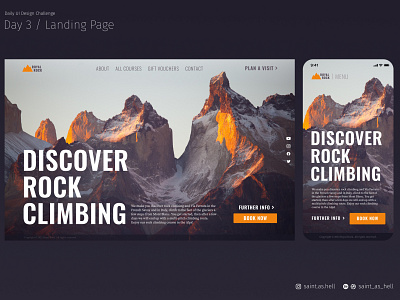 Climbing courses website  / Daily UI #3 — Landing Page