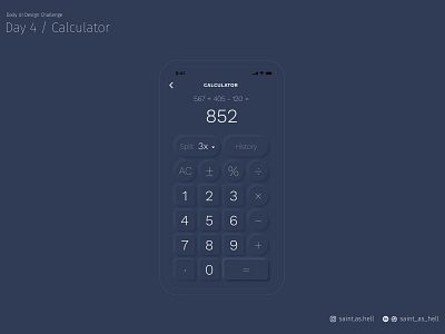 Calculator App / Daily UI #4 — Calculator