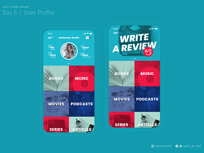 Review writing app / Daily UI #6 — User Profile daily design daily ui daily ui challenge daily ui design challenge design profile review review app review writing review writing app ui ui design user profile ux
