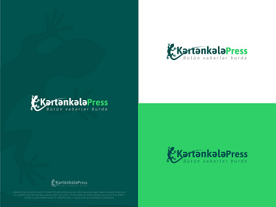 KartanKala Press Logo 3d logo adobe illustrator branding creative design green logo illustration lizard logo typography vector