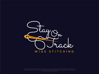 Stay on track | Needle and Thread 3d logo adobe illustrator branding creative creative logo design gold logo illustration logo logo design needle logo stitching logo thread logo typography vector wig logo wigs logo