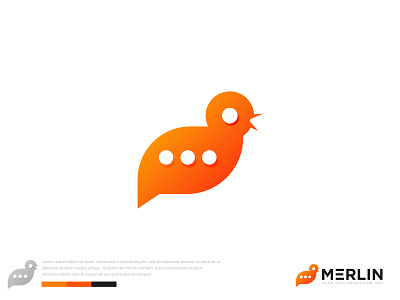 Merlin logo | Bird Chat logo | Team Chat app 3d logo 3d logo design adobe illustrator bird chat bird icon bird logo branding bubble chat logo chat logo chat team creative design illustration logo typography vector