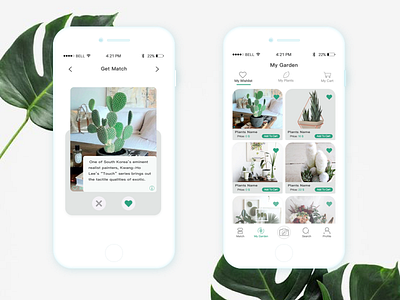 PLANTMATCHER app design ui