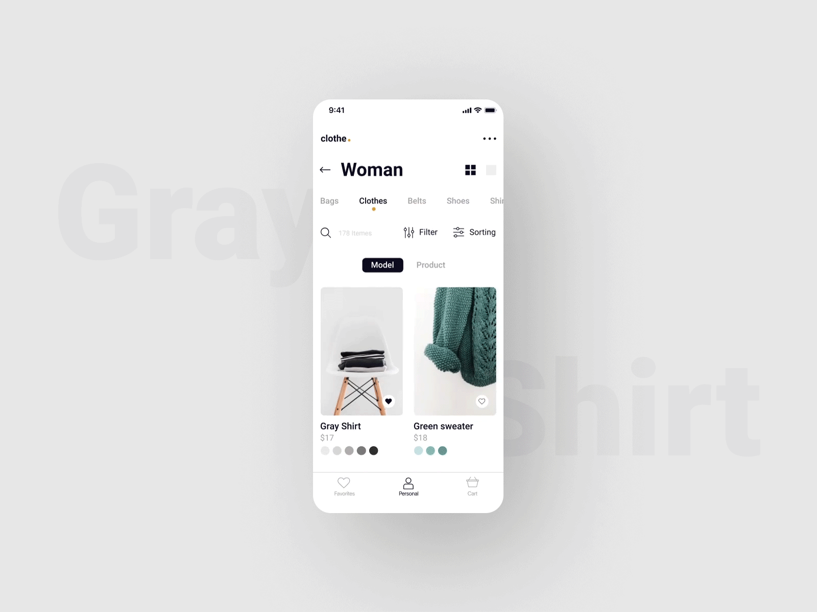 Interaction for online store - Clothe