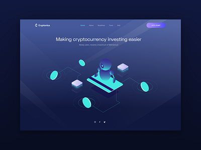 Cryptocurrency landing concept