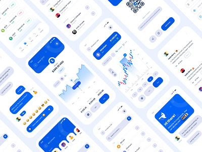 Cryptocurrency App I Crypto whale UI Kit (light mode) app bitcoin crypto cryptocurrency app design exchange graphic design minimal ui ui kit ux vector wallet app whale