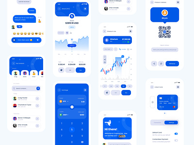 Cryptocurrency App app bitcoin crypto crypto currency cryptocurrency design minimal trade ui ui kit ux wallet