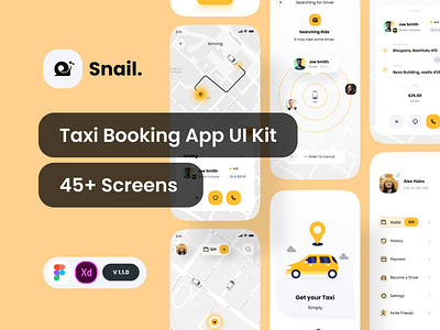 Snail - Taxi booking app UI Kit