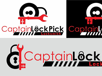 Captain Lock Pick Locksmith branding design logo