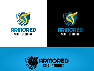 Armored Self Storage branding logo vector