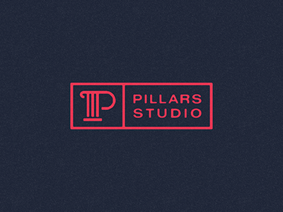 Pillars Studio colors line logo p pillar red stroke symbol type